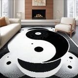 Ultra Soft Area Rug, Non Slip, Stain Resistant, Washable Area Rugs for Living Room, Bedroom, Black and White Minimalist Yoga Room Floor Rug(Black)