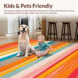 Ultra Soft Area Rug, Non Slip, Stain Resistant, Washable Area Rugs for Living Room, Bedroom, Lively Medallion Design with Earth Tones(Orange)