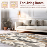 Ultra Soft Area Rug, Non Slip, Stain Resistant, Washable Area Rugs for Living Room, Bedroom, Premium Boho Inspired Neutral with Artistic Geometric Elements(Gray)
