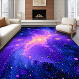 Ultra Soft Area Rug, Non Slip, Stain Resistant, Washable Area Rugs for Living Room, Bedroom, Lively Solar System Theme(Purple)