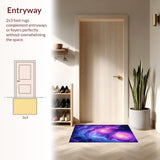 Ultra Soft Area Rug, Non Slip, Stain Resistant, Washable Area Rugs for Living Room, Bedroom, Radiant Space Odyssey Visuals(Purple)