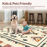 Tribal Design Plush Entryway Non Shedding(Beige)