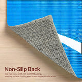 Ultra Soft Area Rug, Non Slip, Stain Resistant, Washable Area Rugs for Living Room, Bedroom, Stylish Retro Wave Composition(Blue)