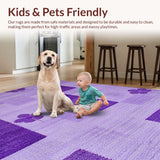 Ultra Soft Area Rug, Non Slip, Stain Resistant, Washable Area Rugs for Living Room, Bedroom, Vivid Cozy Fluffy Aesthetic(Purple)