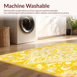 Ultra Soft Area Rug, Non Slip, Stain Resistant, Washable Area Rugs for Living Room, Bedroom, Lively Yellow Abstract Aesthetic(Yellow)