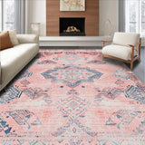Ultra Soft Area Rug, Non Slip, Stain Resistant, Washable Area Rugs for Living Room, Bedroom, Luxurious Watercolor Floral Theme(Pink)