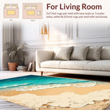 Ultra Soft Area Rug, Non Slip, Stain Resistant, Washable Area Rugs for Living Room, Bedroom, Ocean Vibes Stain-Resistant Dorm Room Carpet(Blue)