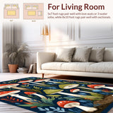 Brightly Colored Rustic Mushroom Artistry(Blue)