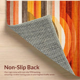 Ultra Soft Area Rug, Non Slip, Stain Resistant, Washable Area Rugs for Living Room, Bedroom, Bold Contemporary Curvilinear Style(Orange)