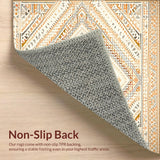 Abigayl Beige Tribal Diamond Medallion High Low Textured Area(Beige)