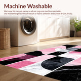 Ultra Soft Area Rug, Non Slip, Stain Resistant, Washable Area Rugs for Living Room, Bedroom, Stylish Low Pile Artistic Design(Pink)