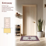 Ultra Soft Area Rug, Non Slip, Stain Resistant, Washable Area Rugs for Living Room, Bedroom, Contemporary Vibrant Trellis Design(White)