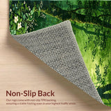 Ultra Soft Area Rug, Non Slip, Stain Resistant, Washable Area Rugs for Living Room, Bedroom, Charming Greenery Blossom Design(Green)