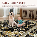 Black and Beige with Luxurious Oriental Medallion Geometric Details(Black)