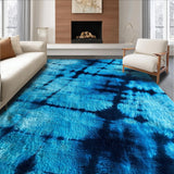 Ultra Soft Area Rug, Non Slip, Stain Resistant, Washable Area Rugs for Living Room, Bedroom, Fluffy Dark Blue Dorm Rug with Cozy Vegan Aesthetic(Blue)
