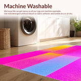 Ultra Soft Area Rug, Non Slip, Stain Resistant, Washable Area Rugs for Living Room, Bedroom, Whimsical Rainbow Abstract Design(Yellow)