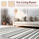 Ultra Soft Area Rug, Non Slip, Stain Resistant, Washable Area Rugs for Living Room, Bedroom, Stylish Soft Neutral Patterned Design(Black)