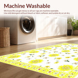 Ultra Soft Area Rug, Non Slip, Stain Resistant, Washable Area Rugs for Living Room, Bedroom, Sophisticated Grey Petal Aesthetic(Yellow)