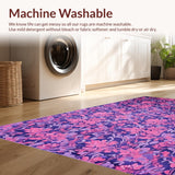 Ultra Soft Area Rug, Non Slip, Stain Resistant, Washable Area Rugs for Living Room, Bedroom, Whimsical Earth Tone Floral Accents(Purple)