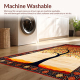 Ultra Soft Area Rug, Non Slip, Stain Resistant, Washable Area Rugs for Living Room, Bedroom, Bold Artistic Nature Print(Red)