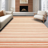 Ultra Soft Area Rug, Non Slip, Stain Resistant, Washable Area Rugs for Living Room, Bedroom, Beige Area Linear Terracotta(Orange)
