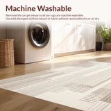 Ultra Soft Area Rug, Non Slip, Stain Resistant, Washable Area Rugs for Living Room, Bedroom, Textured Weave Area Creamy Beige Tones with Subtle Texture(Beige)