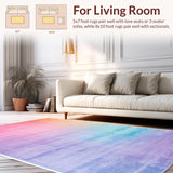 Ultra Soft Area Rug, Non Slip, Stain Resistant, Washable Area Rugs for Living Room, Bedroom, Vibrant Colorful Starburst Design(Pink)