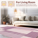 Ultra Soft Area Rug, Non Slip, Stain Resistant, Washable Area Rugs for Living Room, Bedroom, Contemporary Plush Textured Urban Decor(Purple)