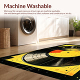 Ultra Soft Area Rug, Non Slip, Stain Resistant, Washable Area Rugs for Living Room, Bedroom, Artistic Retro Sound Pattern(Yellow)