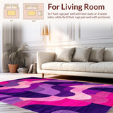 Ultra Soft Area Rug, Non Slip, Stain Resistant, Washable Area Rugs for Living Room, Bedroom, Artful Rustic Braided Textures(Purple)
