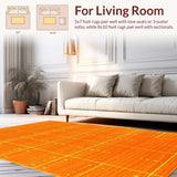 Ultra Soft Area Rug, Non Slip, Stain Resistant, Washable Area Rugs for Living Room, Bedroom, Fun Nautical Decor Inspiration(Orange)