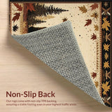 Ultra Soft Area Rug, Non Slip, Stain Resistant, Washable Area Rugs for Living Room, Bedroom, Vintage Nature-Inspired Design(Brown)