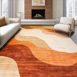 Boho Chic Area Orange & Brown Abstract(Beige)