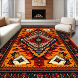 Ultra Soft Area Rug, Non Slip, Stain Resistant, Washable Area Rugs for Living Room, Bedroom, Red Orange Tribal Entryway Non-Slip Carpet(Red)