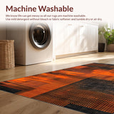 Ultra Soft Area Rug, Non Slip, Stain Resistant, Washable Area Rugs for Living Room, Bedroom, Irregular Geometric Lava Effect(Orange)