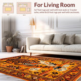 Ultra Soft Area Rug, Non Slip, Stain Resistant, Washable Area Rugs for Living Room, Bedroom, Bold Orange Playful Design Theme(Orange)
