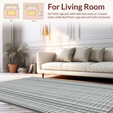 Ultra Soft Area Rug, Non Slip, Stain Resistant, Washable Area Rugs for Living Room, Bedroom, Cotton Braided Rug Black White Modern Farmhouse Front Porch Mat(Gray)