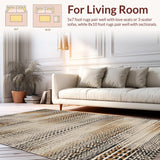Ultra Soft Area Rug, Non Slip, Stain Resistant, Washable Area Rugs for Living Room, Bedroom, Sleek Monochrome Animal Design(Beige)