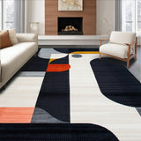 Ultra Soft Area Rug, Non Slip, Stain Resistant, Washable Area Rugs for Living Room, Bedroom, Artful Modern Distressed Texture(Black)