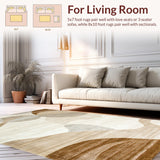 Ultra Soft Area Rug, Non Slip, Stain Resistant, Washable Area Rugs for Living Room, Bedroom, Stylish Modern Geometric Shapes(Beige)