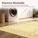 Ultra Soft Area Rug, Non Slip, Stain Resistant, Washable Area Rugs for Living Room, Bedroom, Contemporary Soft Pastel Ogee Design(White)