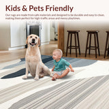 Ultra Soft Area Rug, Non Slip, Stain Resistant, Washable Area Rugs for Living Room, Bedroom, Artistic Cream Ogee Patterned Piece(Beige)