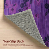 Ultra Soft Area Rug, Non Slip, Stain Resistant, Washable Area Rugs for Living Room, Bedroom, Sleek Minimalist Dark Purple Design(Purple)