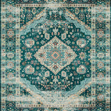 Chic Distressed Oceanic Motif(Blue)
