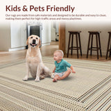Ultra Soft Area Rug, Non Slip, Stain Resistant, Washable Area Rugs for Living Room, Bedroom, Chic Rustic Braided Elegance(Beige)