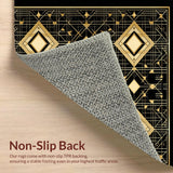 Ultra Soft Area Rug, Non Slip, Stain Resistant, Washable Area Rugs for Living Room, Bedroom, Contemporary Gold Linear Harmony(Gold)