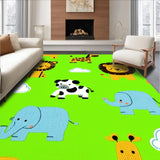 Ultra Soft Area Rug, Non Slip, Stain Resistant, Washable Area Rugs for Living Room, Bedroom, Charming Animal Themed Tapestry(Green)