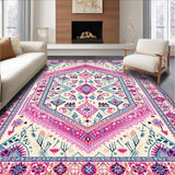 Ultra Soft Area Rug, Non Slip, Stain Resistant, Washable Area Rugs for Living Room, Bedroom, Bright Contemporary Ogee Patterns(Ivory)