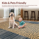 Ultra Soft Area Rug, Non Slip, Stain Resistant, Washable Area Rugs for Living Room, Bedroom, Trendy Subtle Animal Textures(Beige)