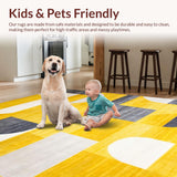 Ultra Soft Area Rug, Non Slip, Stain Resistant, Washable Area Rugs for Living Room, Bedroom, Elegant Modern Yellow Gradient Pattern(Yellow)